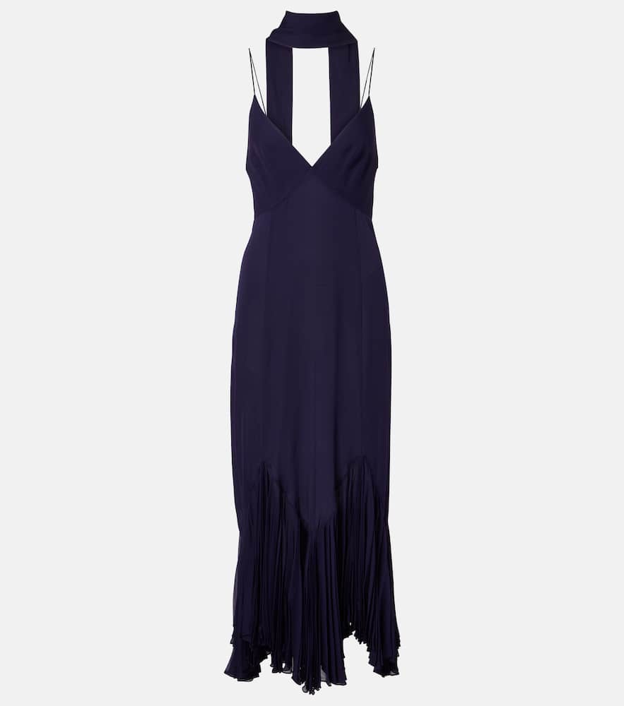 Candita scarf-detail silk midi dress
