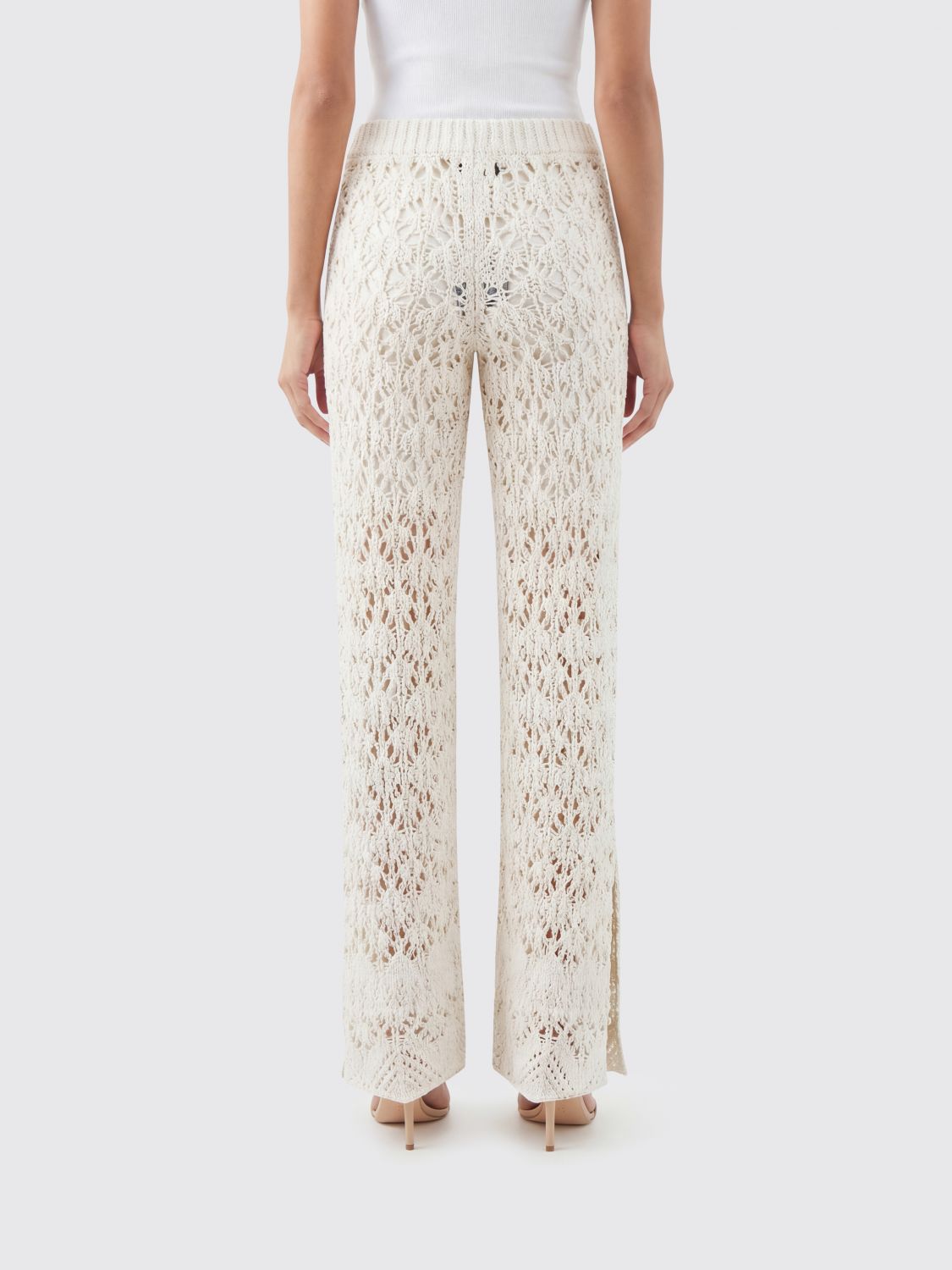 Pants Woman color Cream