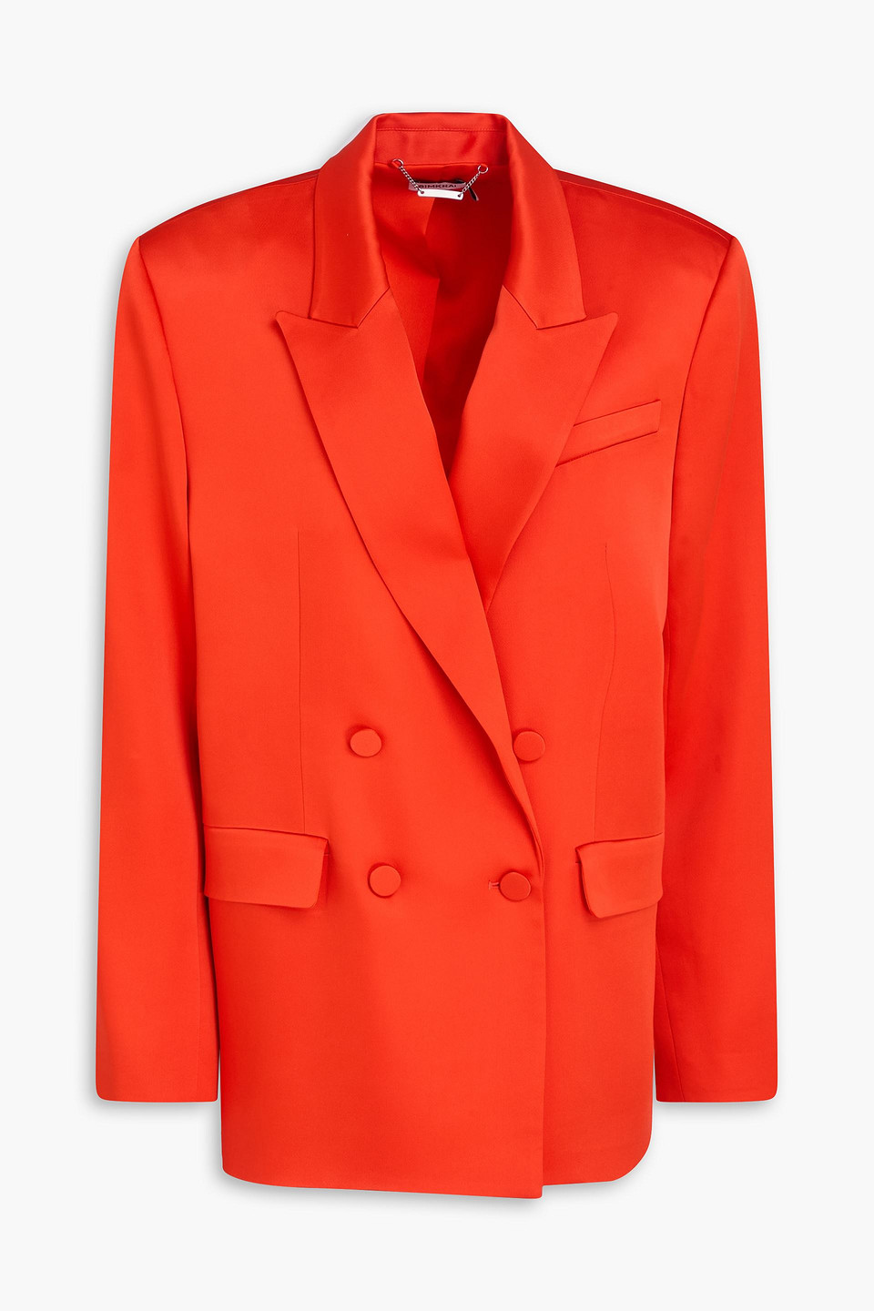 Norah double-breasted satin blazer - Red - US 12