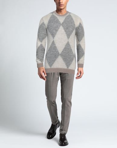 Man Sweater Taupe Size 38 Mohair wool, Polyamide, Polyester, Acrylic, Alpaca wool