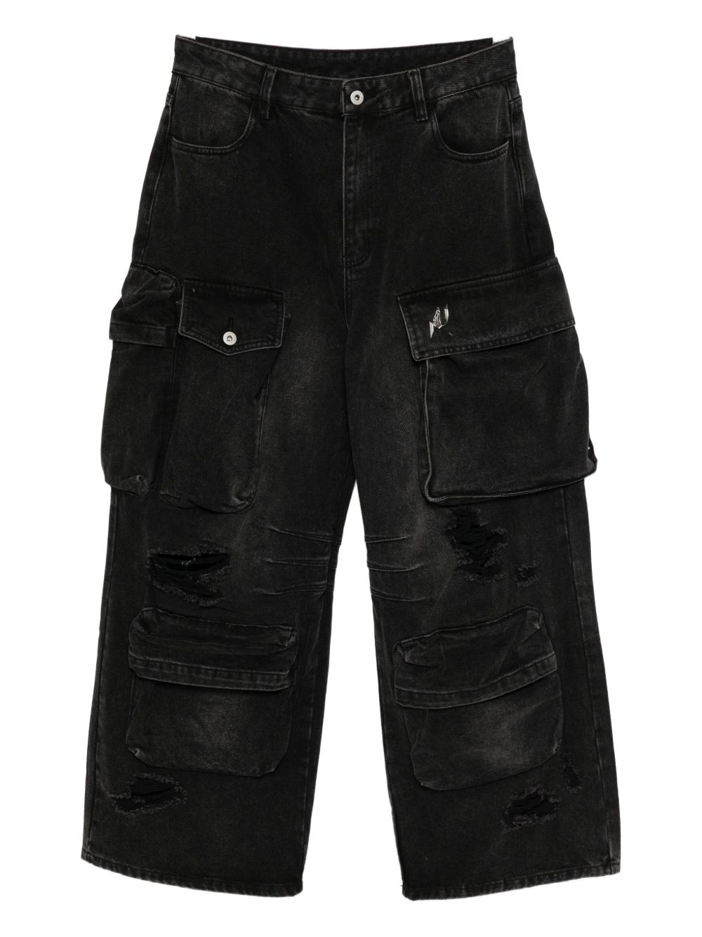 Cargo distressed jeans - Black