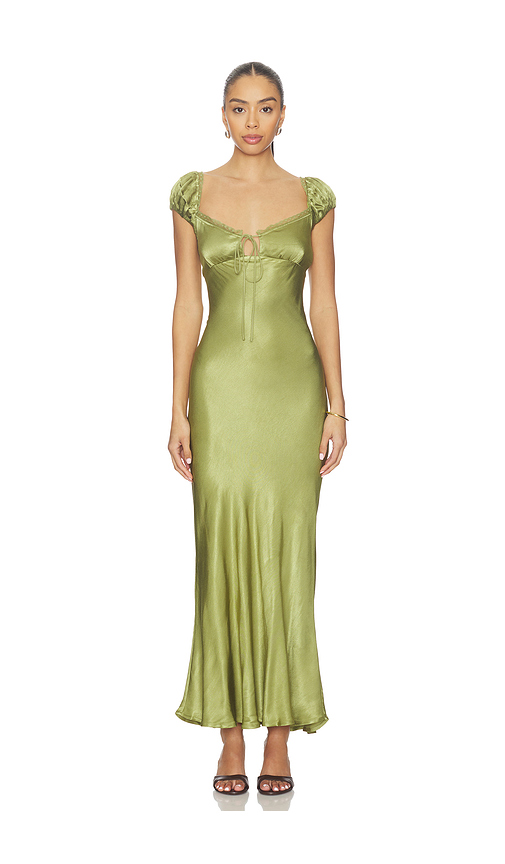 Bardot Stasia Satin Maxi Slip Dress in Green. - 4 also