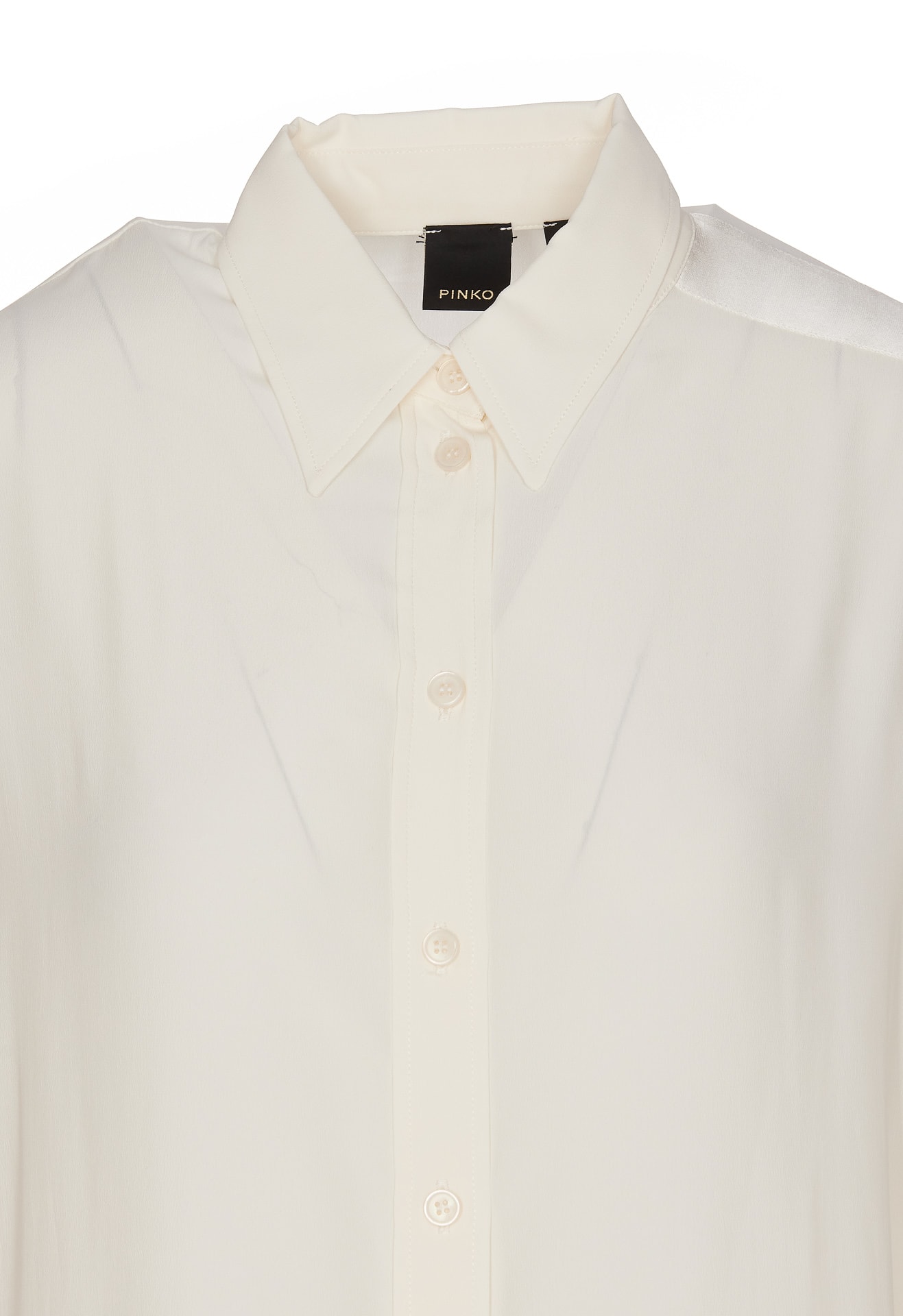 Bow-detail pointed-collar shirt - White