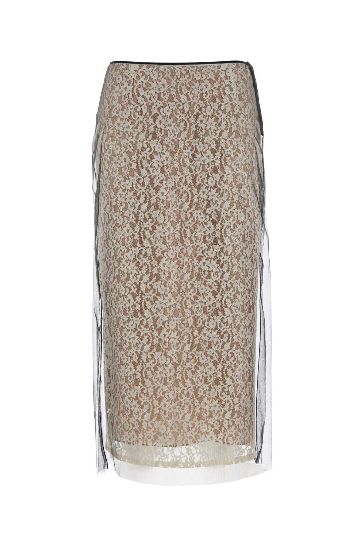 Lace Nylon Skirt — White