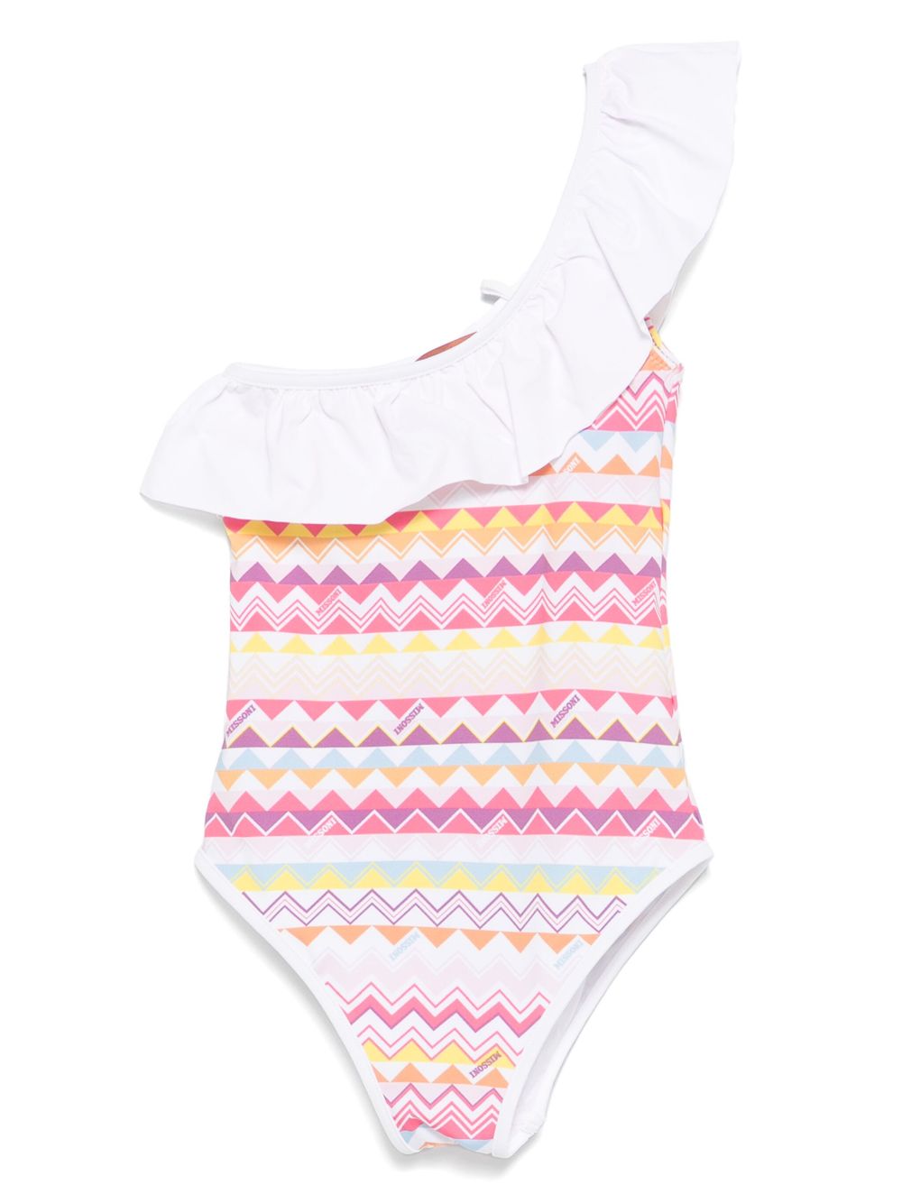 Zigzag-pattern swimsuit - White