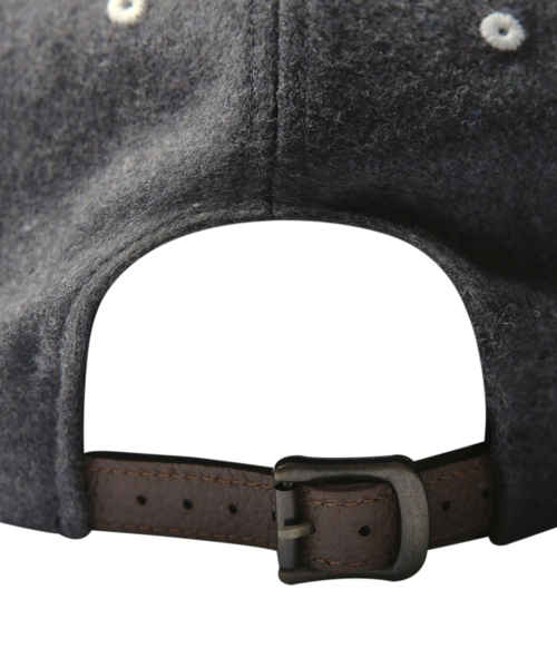 Wool Leather Strap Cap_Grey