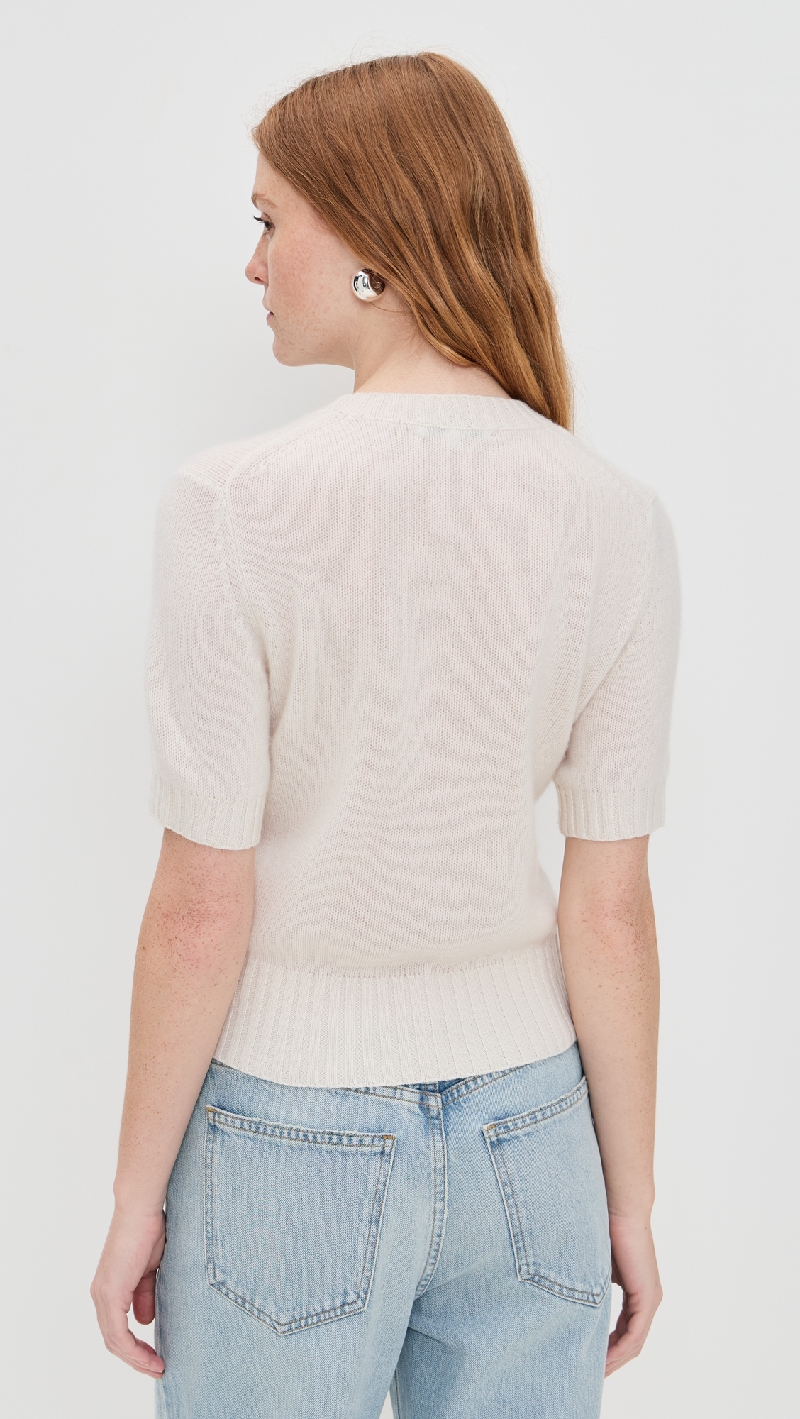 White + Warren Cashmere T-Shirt Sweater Soft White