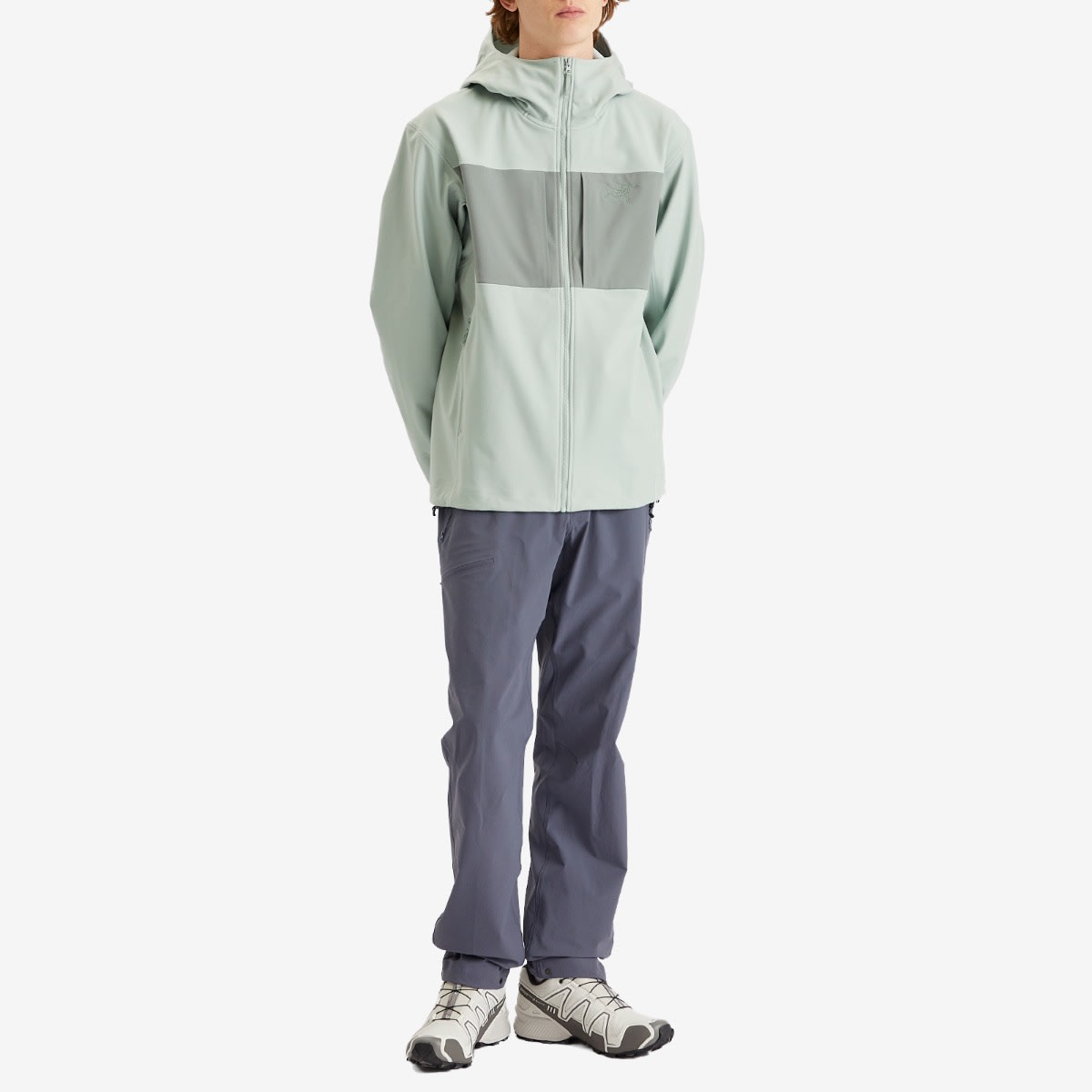 Arc'teryx Men's Gamma MX Softshell Hoodie in Stone Green/Dark Stone