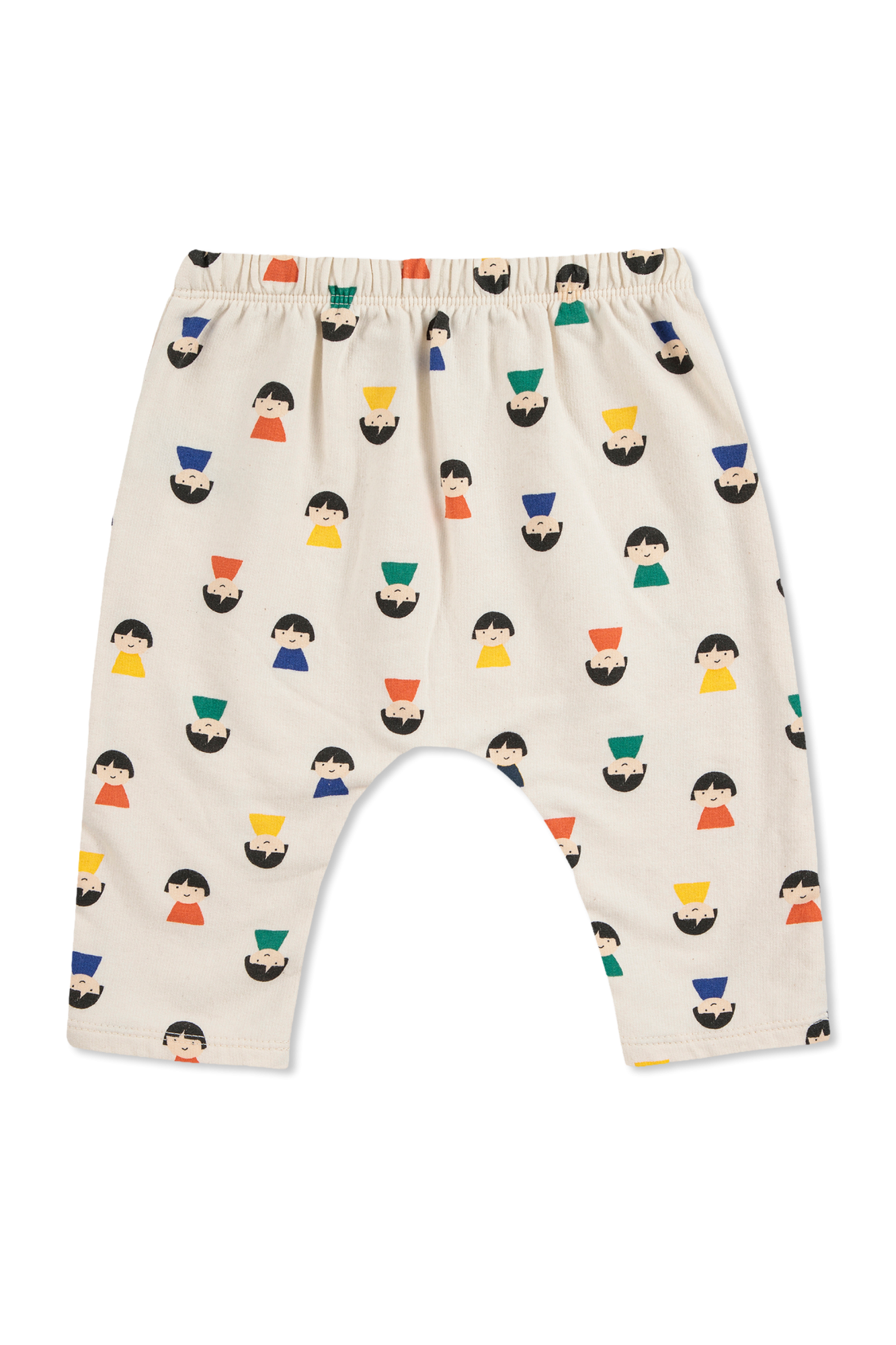Trousers With Colourful Print, Unisex, Cream