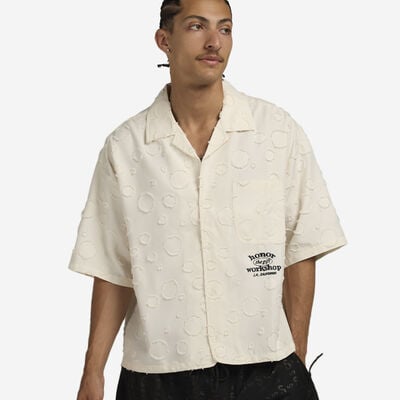 Men's Polka Dot Camp Shirt in White