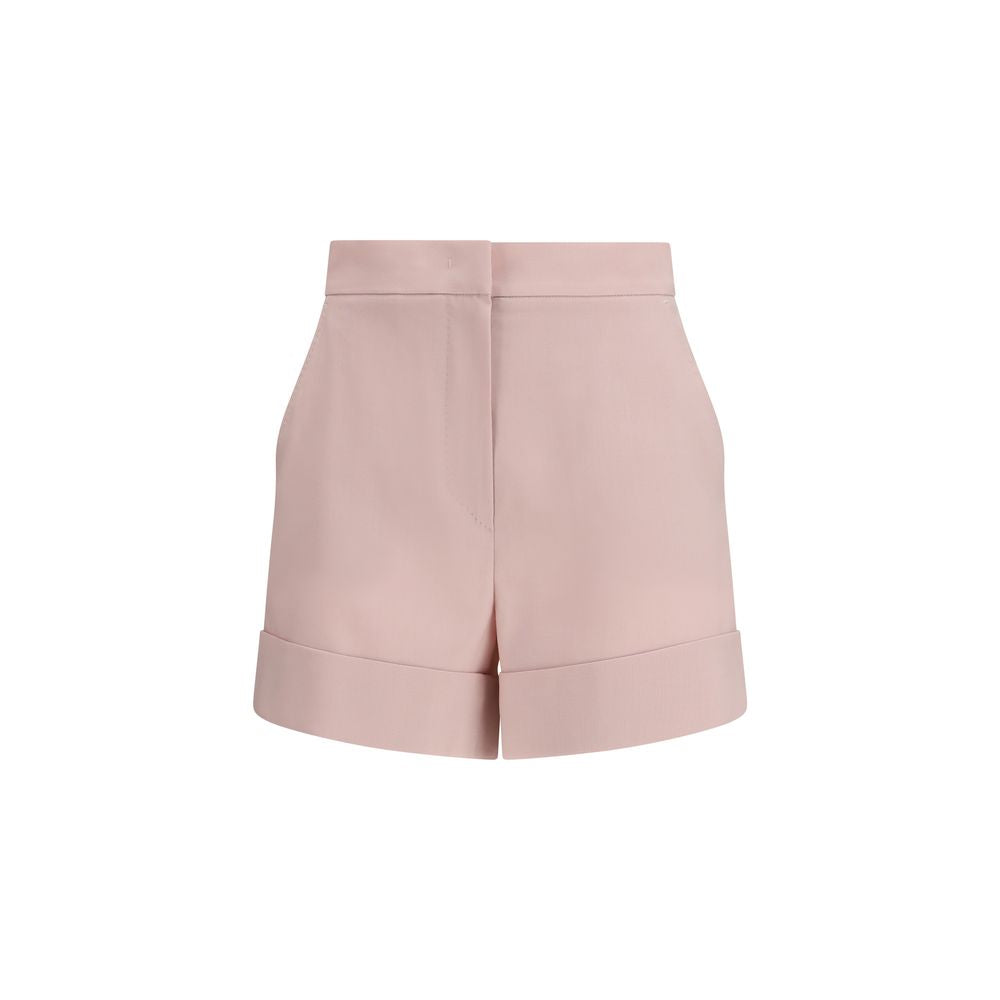 Wool-Mohair Blend Bermuda Shorts — Pink
