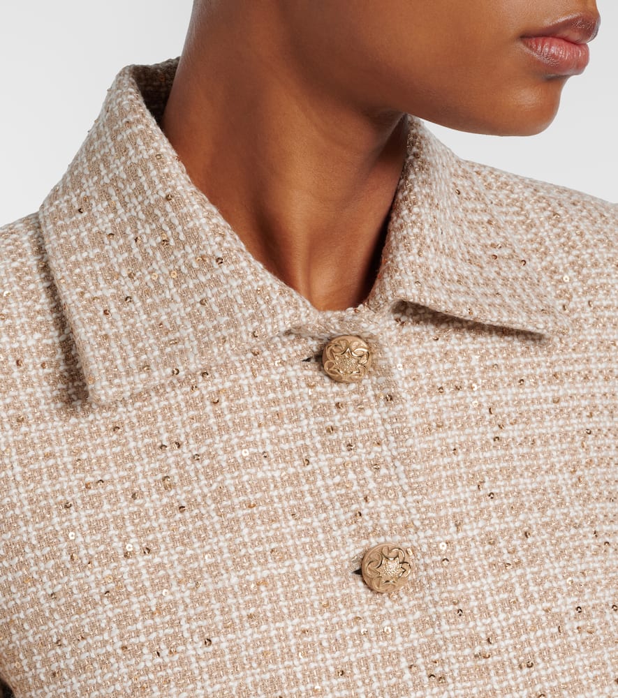 Sequined tweed jacket