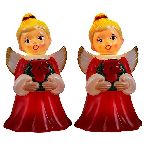 "Set of 2 LED 12"" Shatterproof Angels