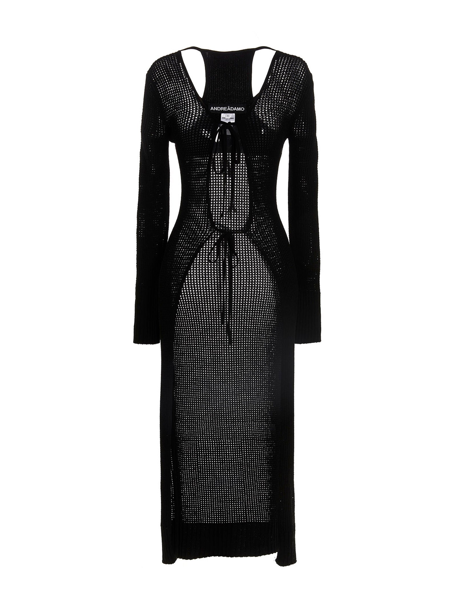 Openwork Viscose Cardigan — Black