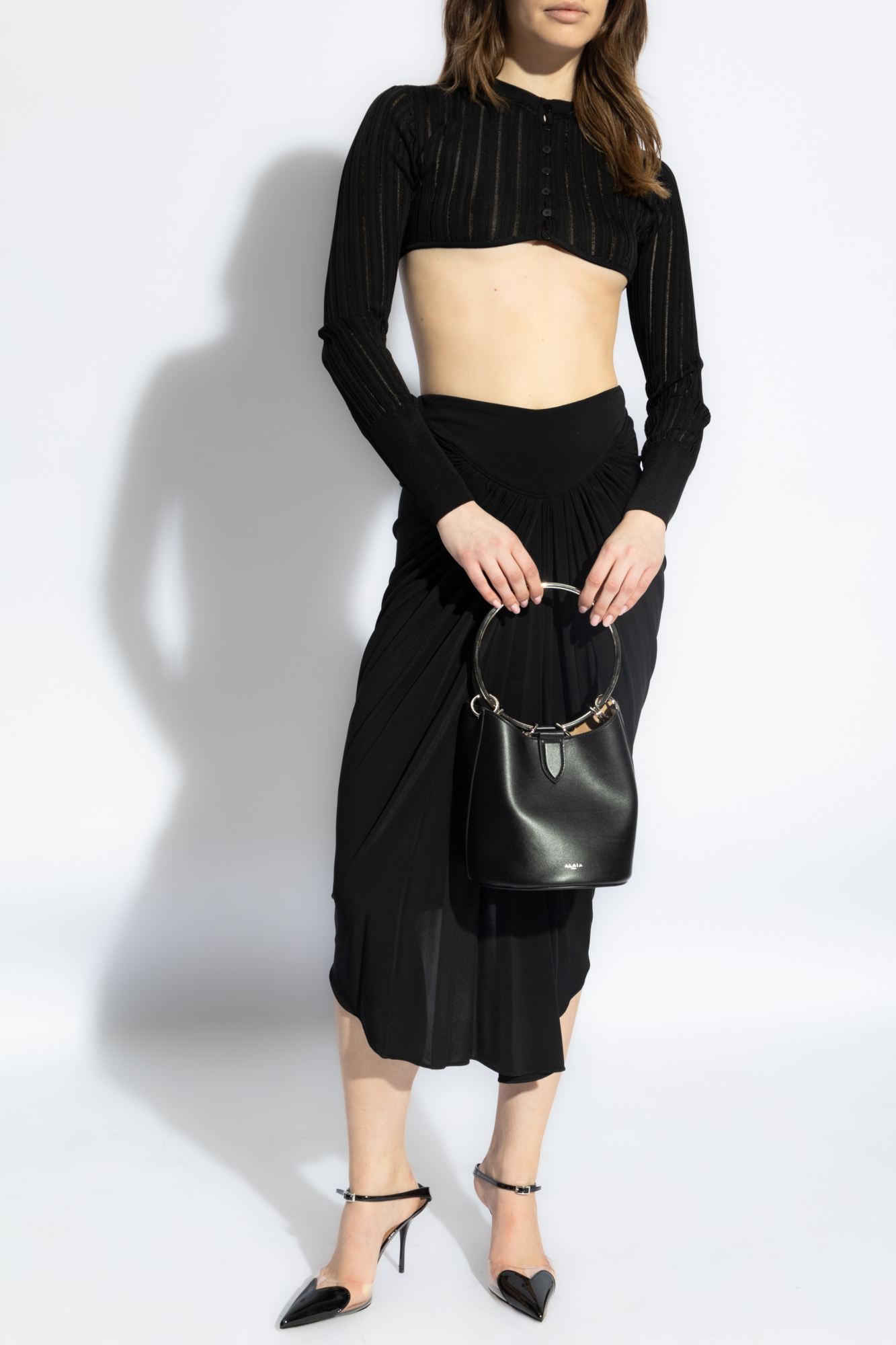 Skirt With Draping, Women's, Black