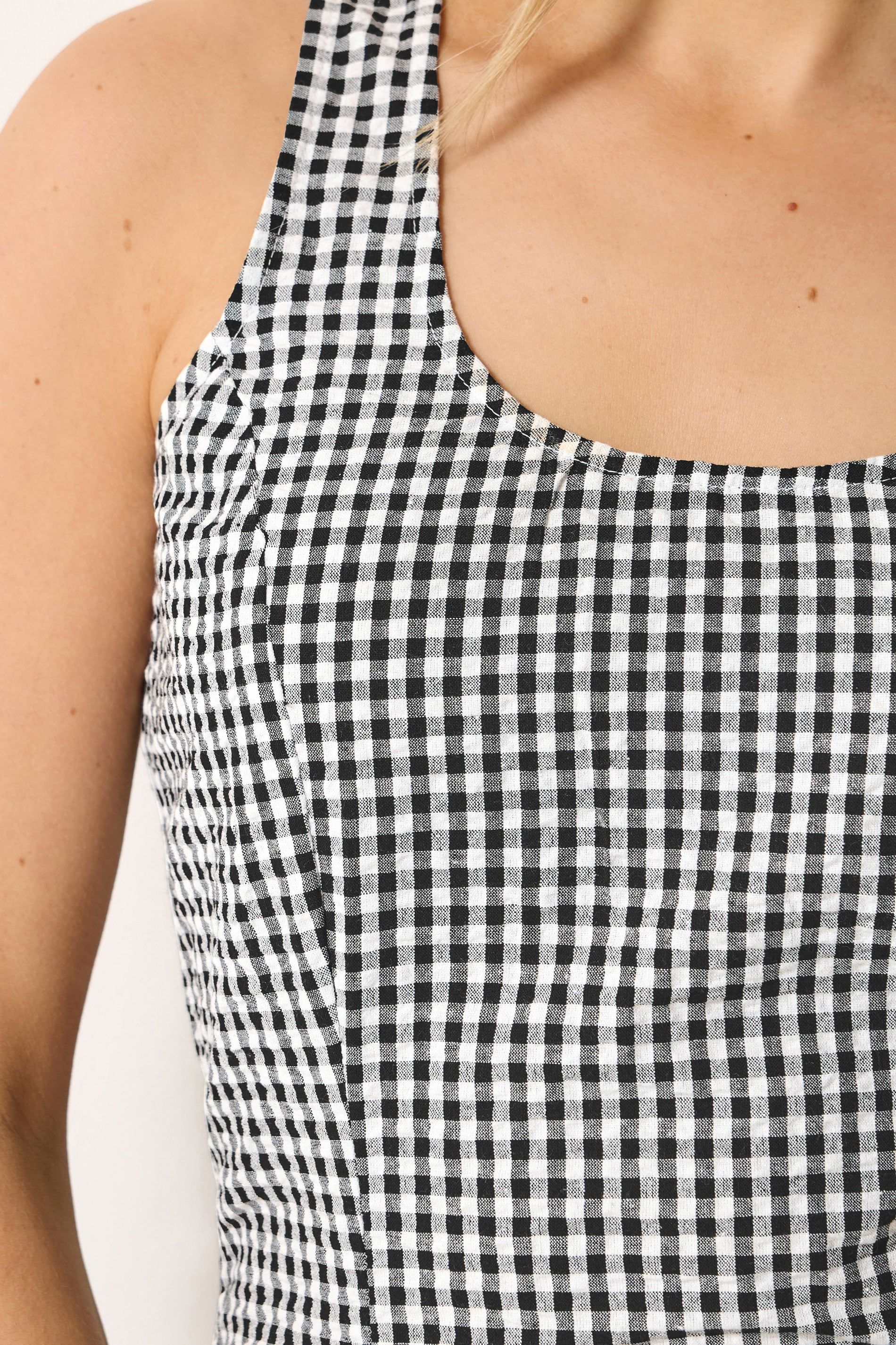 Long Tall Sally Women's Tall Gingham Midi Dress in Black