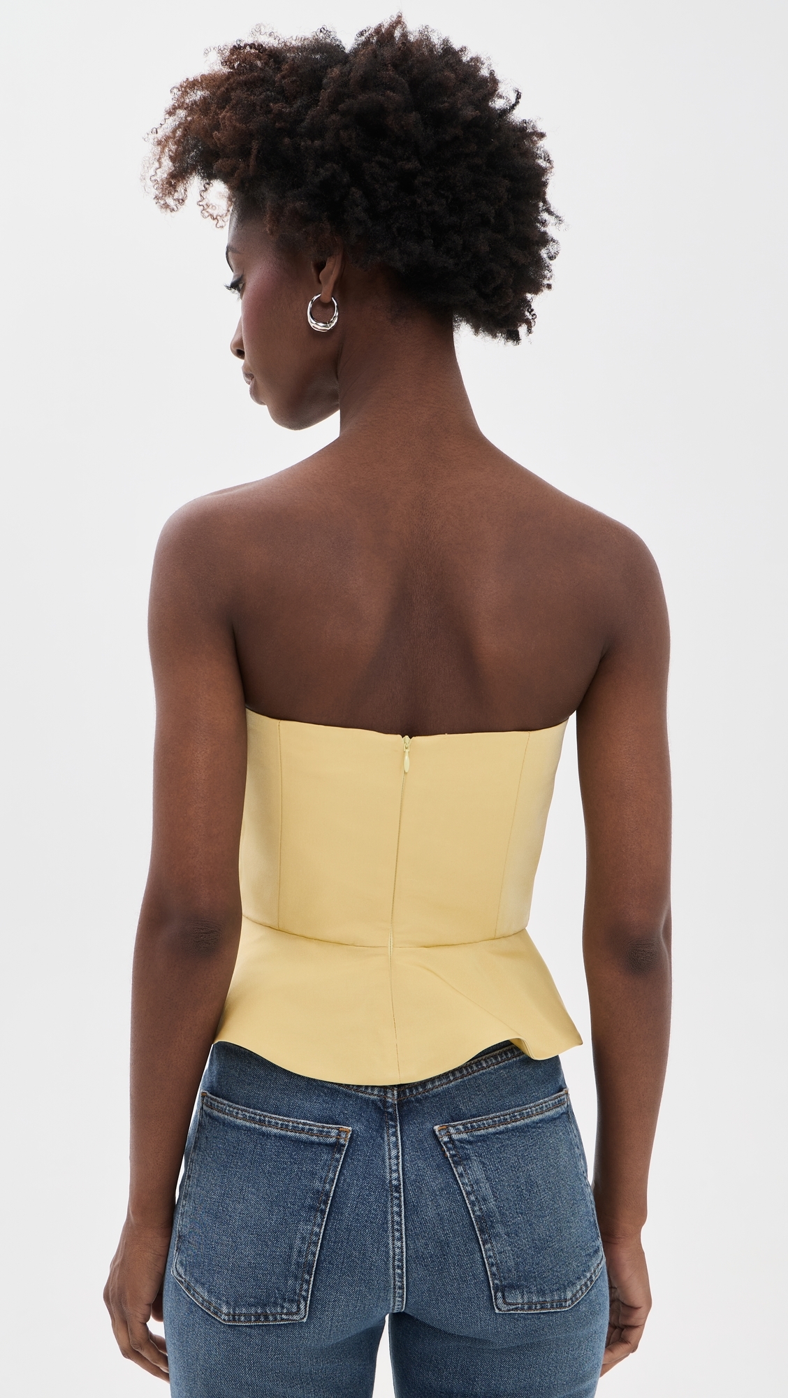 Delicias Strapless Top Butter Yellow with White Rose