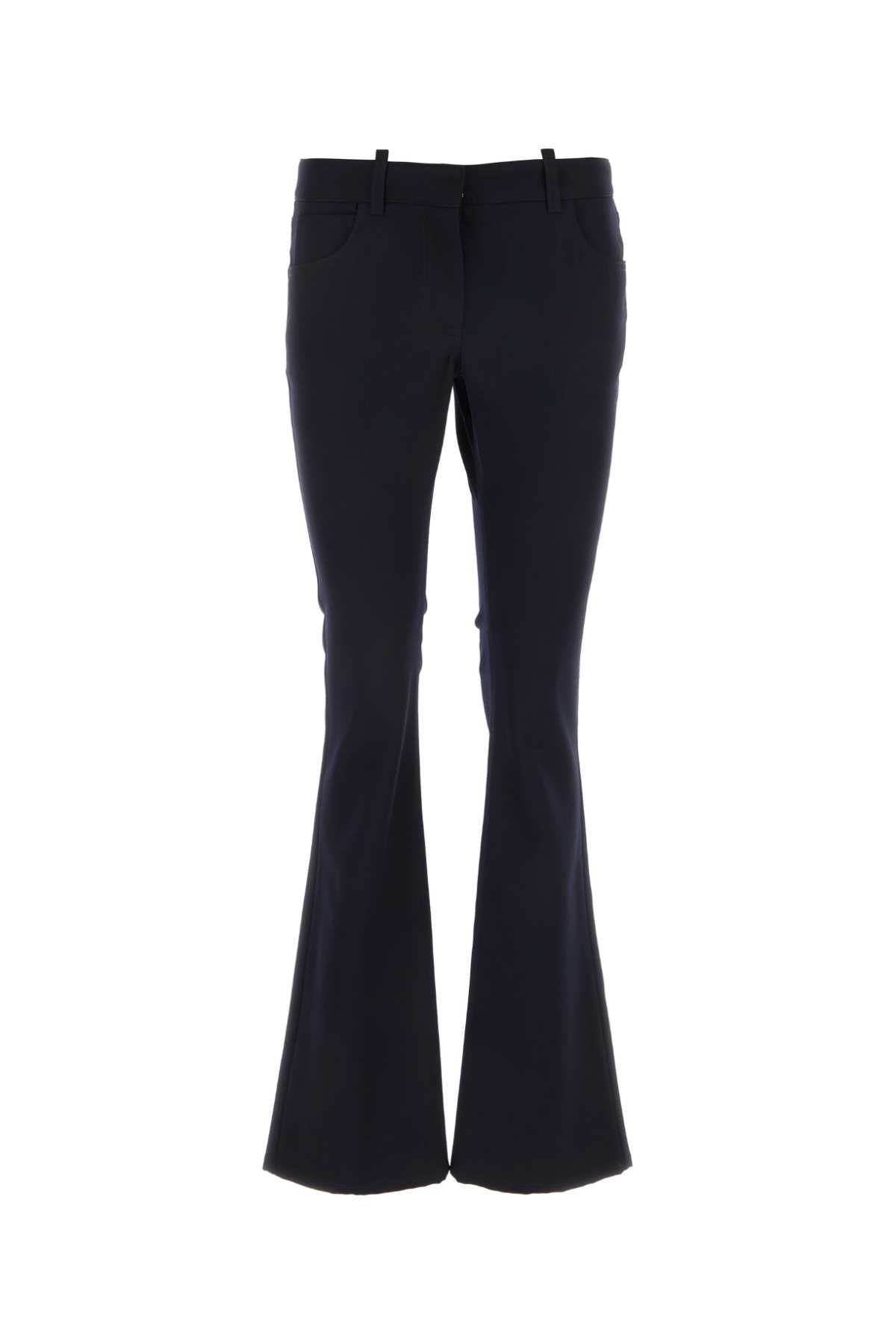 Virgin Wool Flared Trousers — Blue