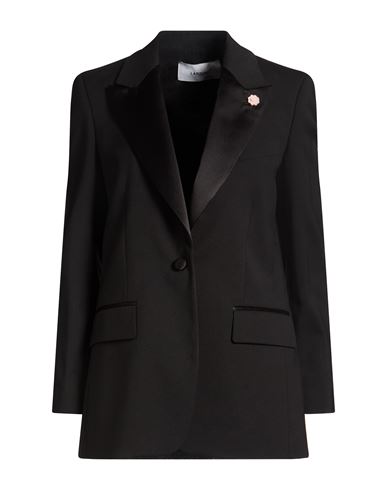 Woman Blazer Black Size 4 Polyester, Wool, Elastane