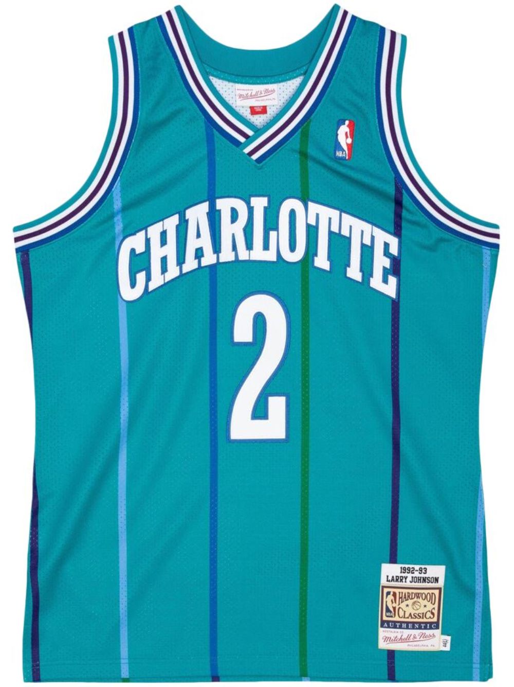 Mitchell & Ness "NBA Charlotte Hornets 92 Larry Johnson" authentic road jersey - Blue