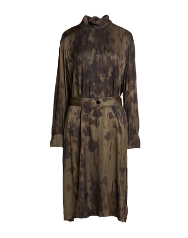 Woman Midi dress Military green Size 2 Viscose