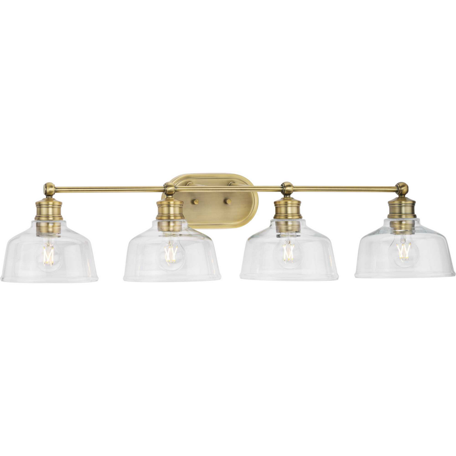 Vintage Brass Four Light Bath from the Singleton Collection