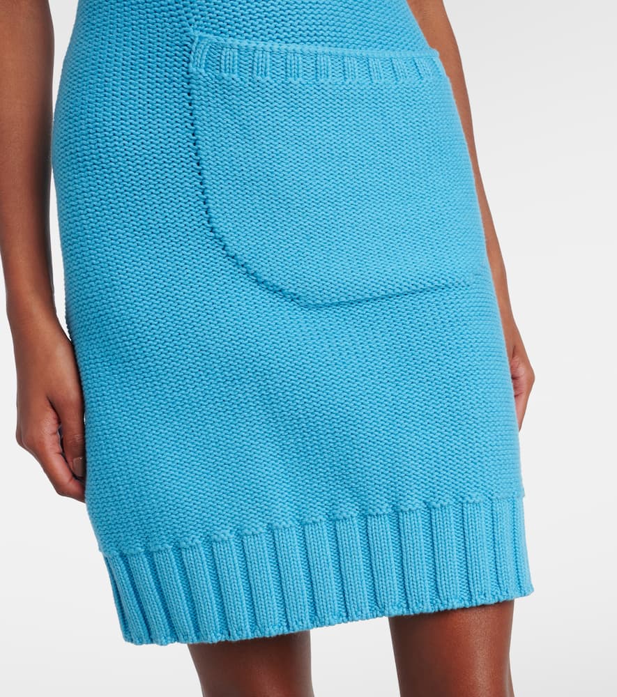 Knitted cotton and wool minidress