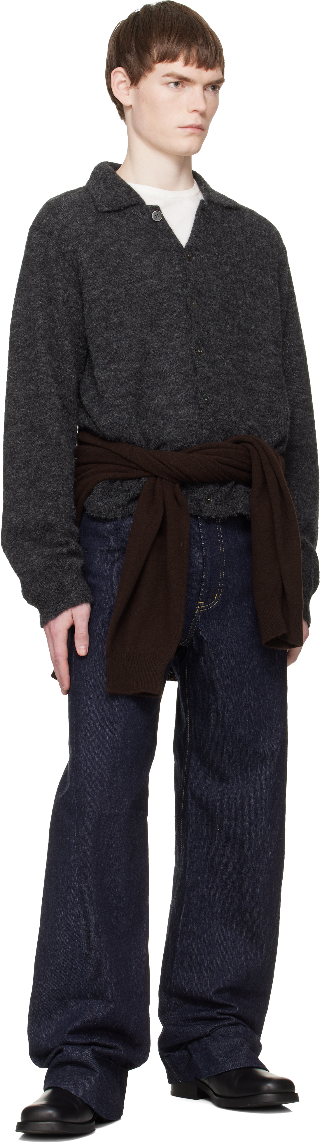 Navy Twist Cut Jeans