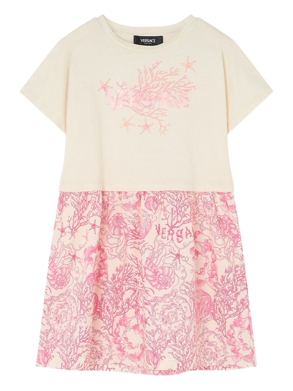 Versace Kids Underwater Barocco T-shirt dress - Neutrals
