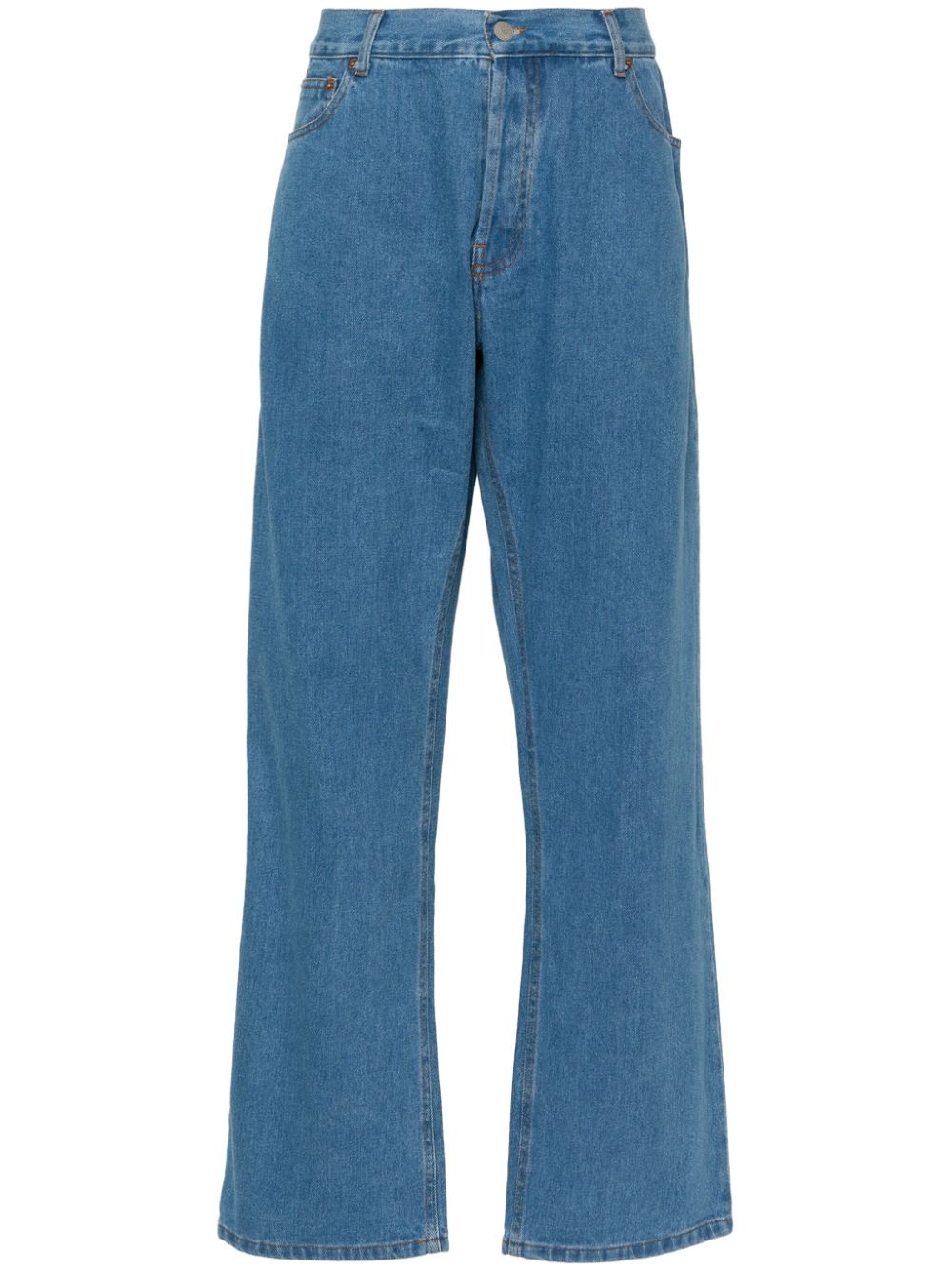 High-waist straight-leg jeans - Blue