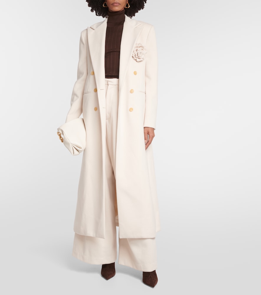 Floral-appliqué coat