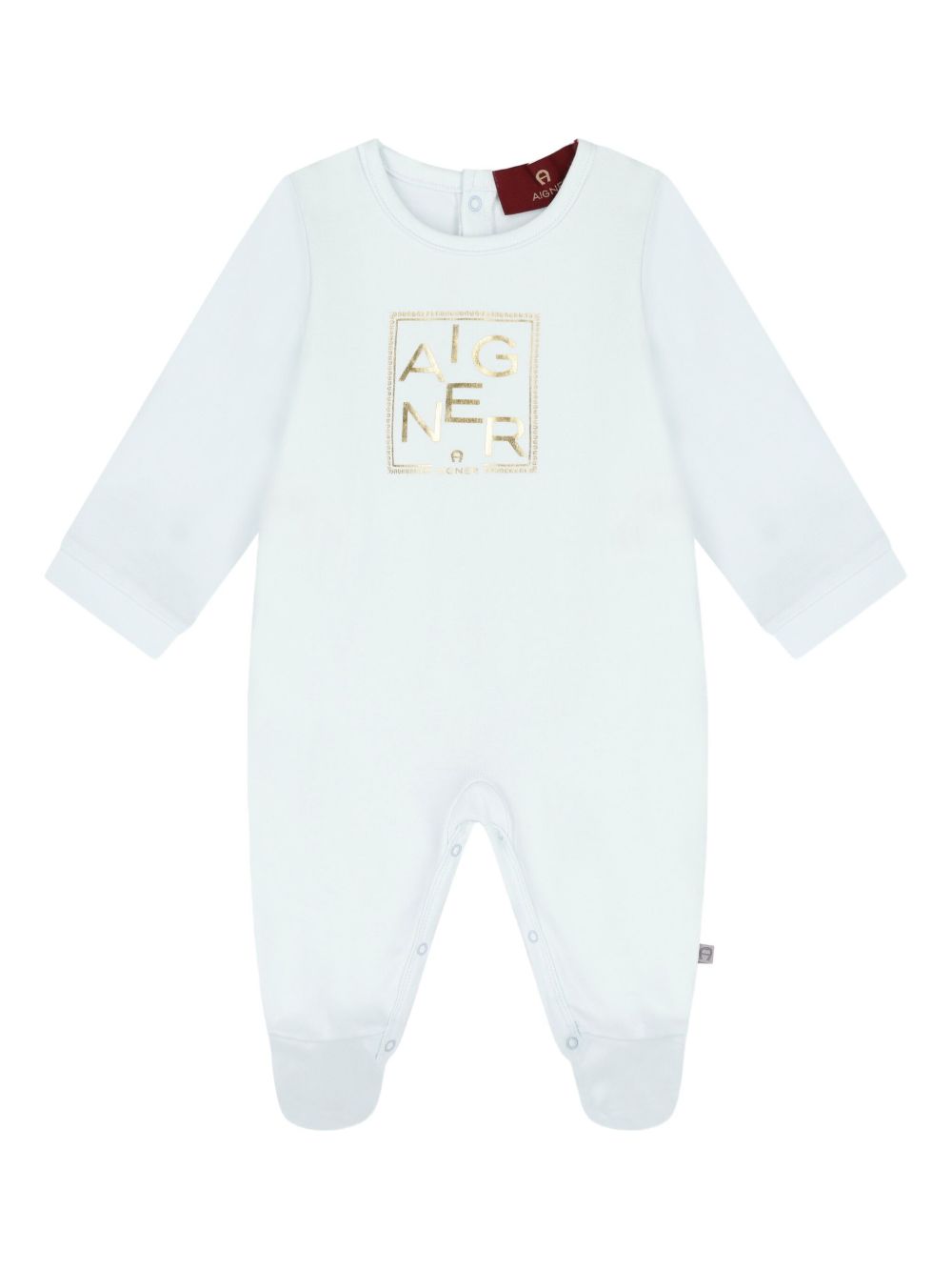 Logo-print babygrow - Neutrals