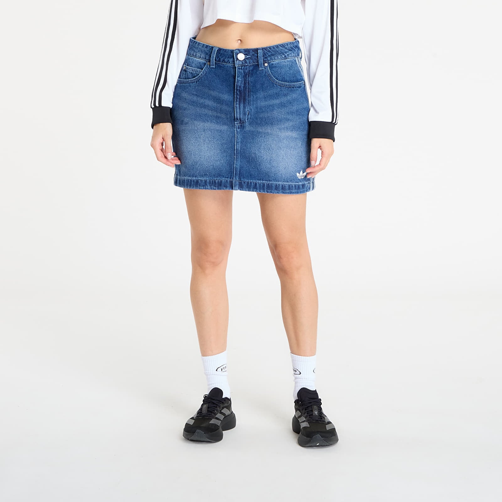 Adidas 3-Stripes Denim Mini Skirt Indigo Deni