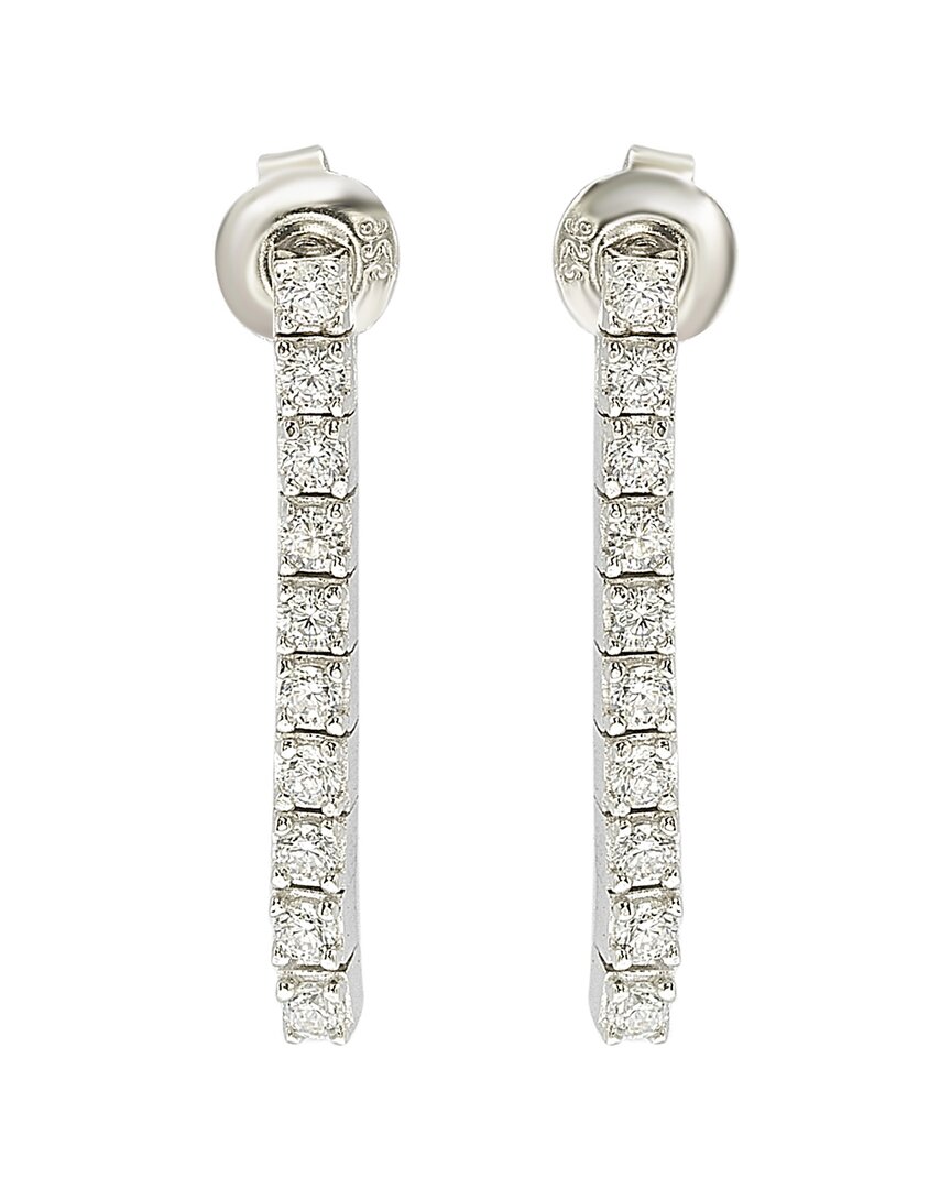 Silver Cz Line Earrings