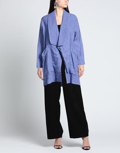 Woman Overcoat & Trench Coat Light blue Size 2 Linen