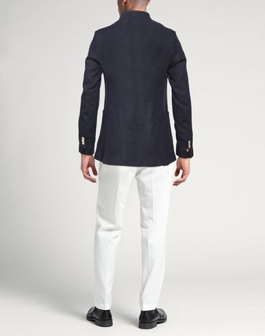 Man Blazer Navy Size 36 Linen, Viscose