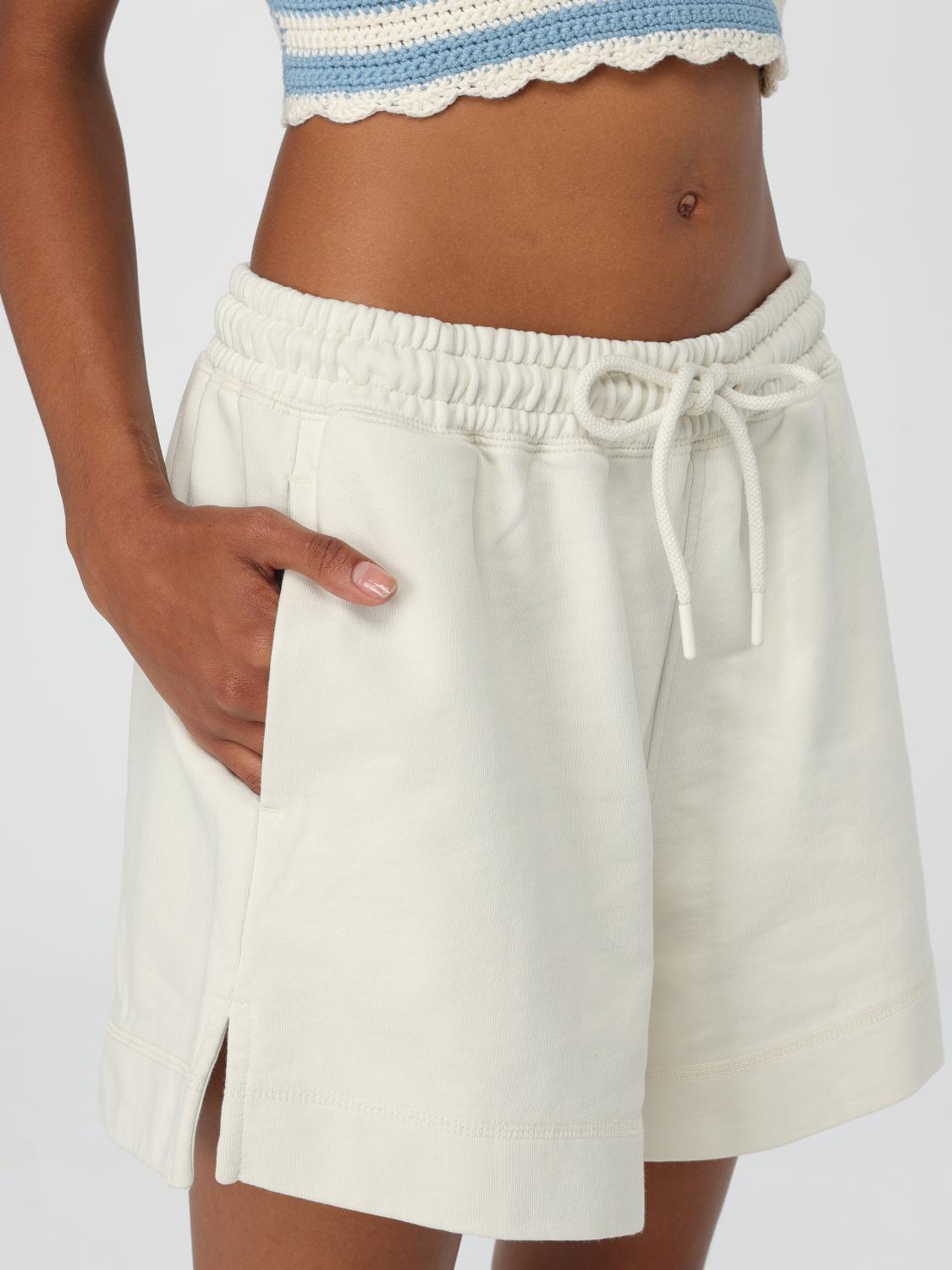 Logo-embroidered organic cotton shorts - Neutrals