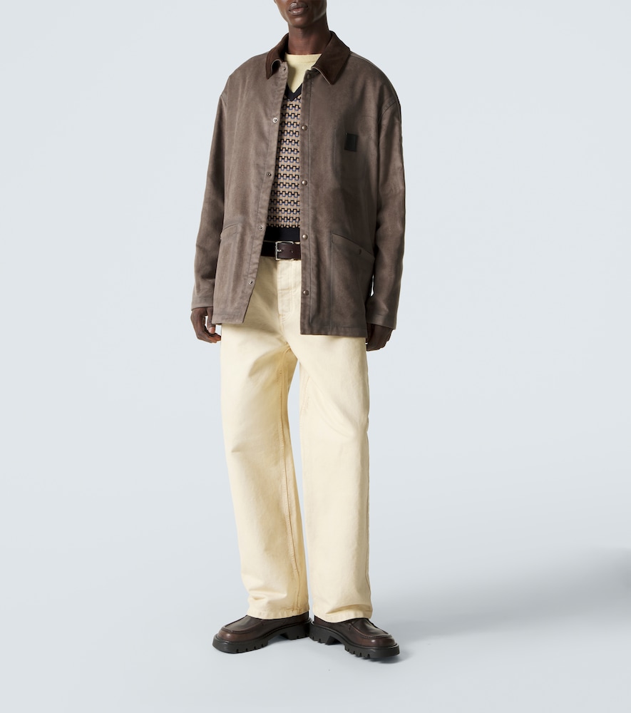 Suede-trimmed jacket