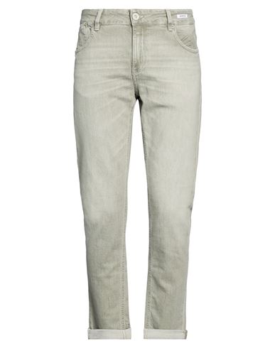 Man Jeans Military green Size 35 Cotton, Elastane