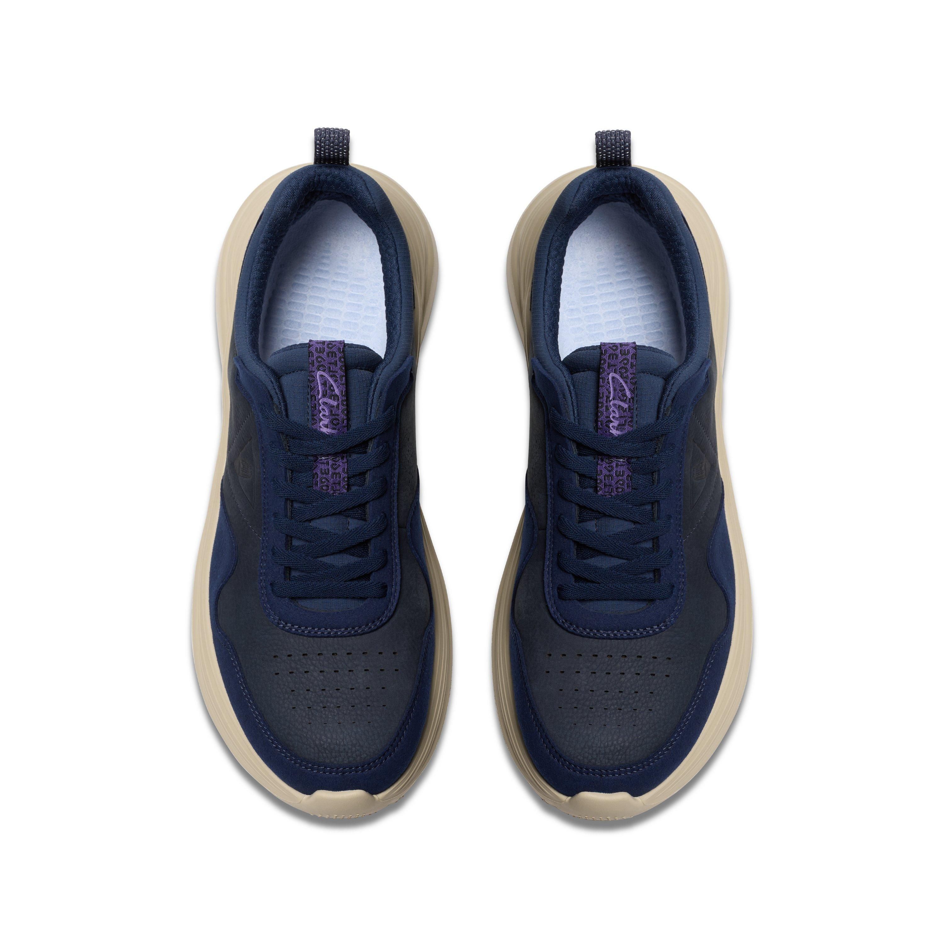 Clarks Lt 360 Lace Navy Nubuck Lace Up,trainers In Blue