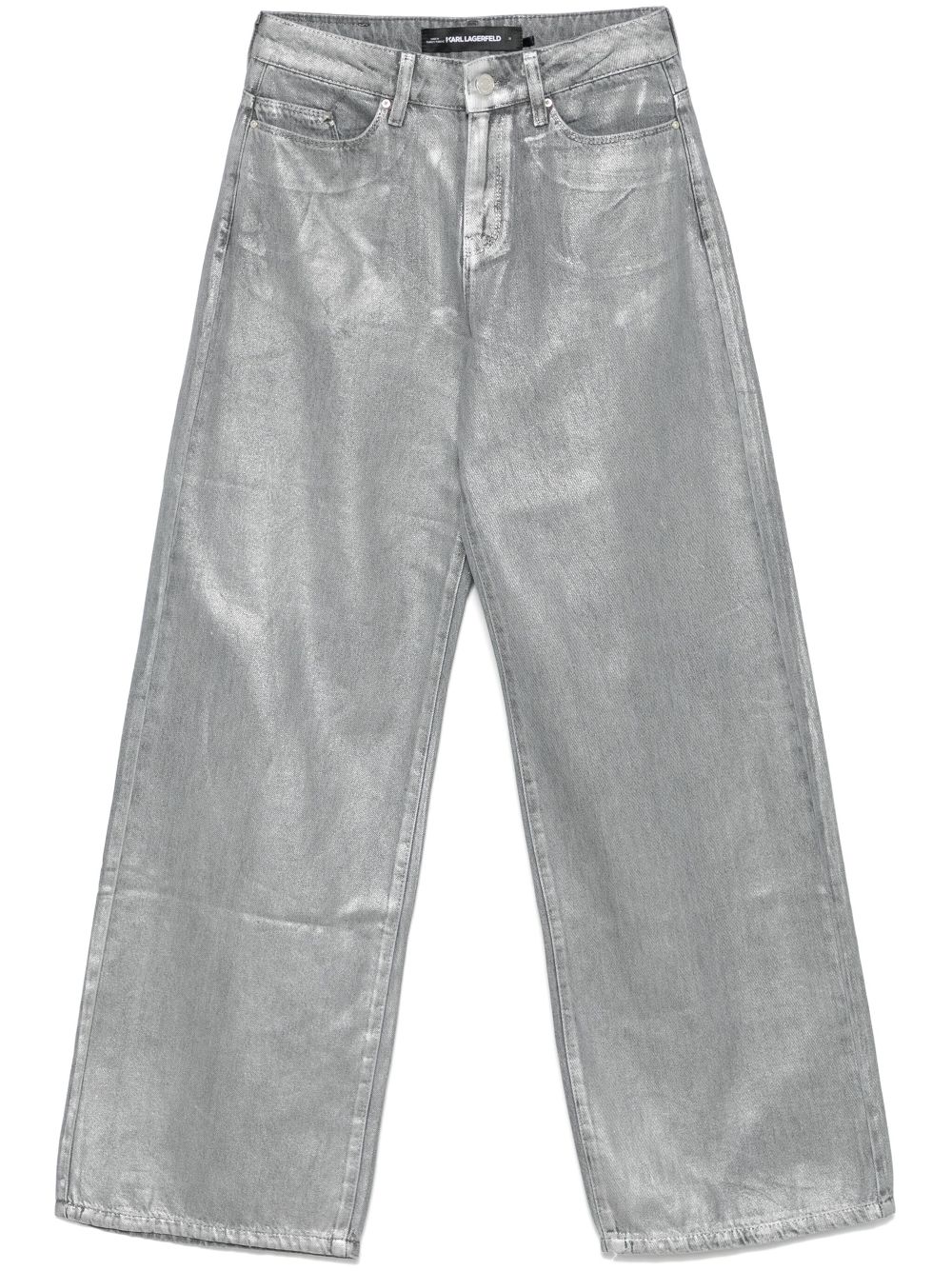 Wide-leg metallic jeans - Grey