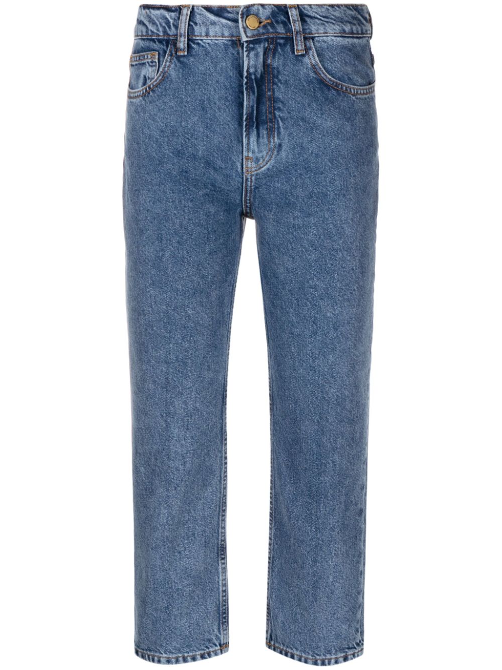 High-rise cropped jeans - Blue