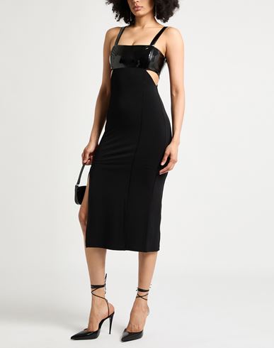 Woman Midi dress Black Size 2 Acetate, Polyamide, Elastane, Polyurethane coated