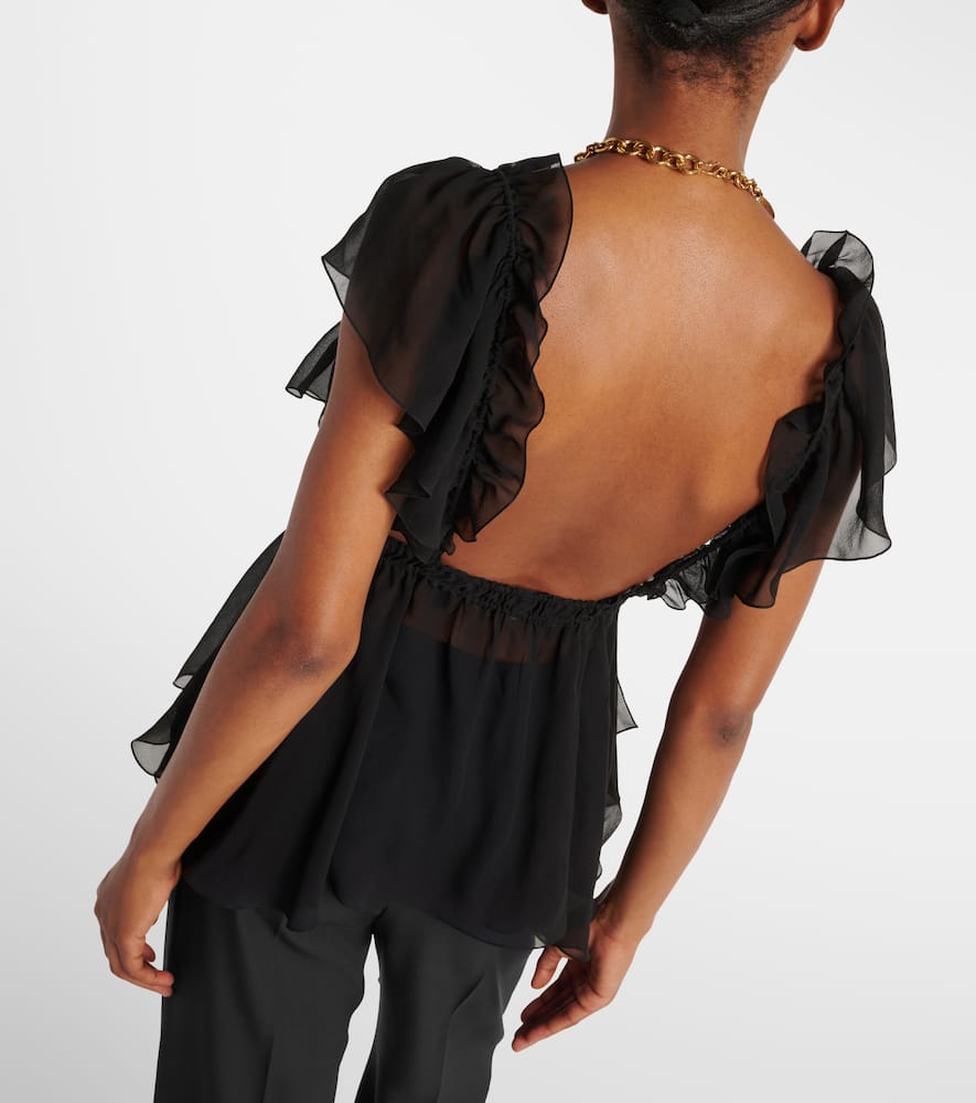 Chloé Ruffled silk chiffon top