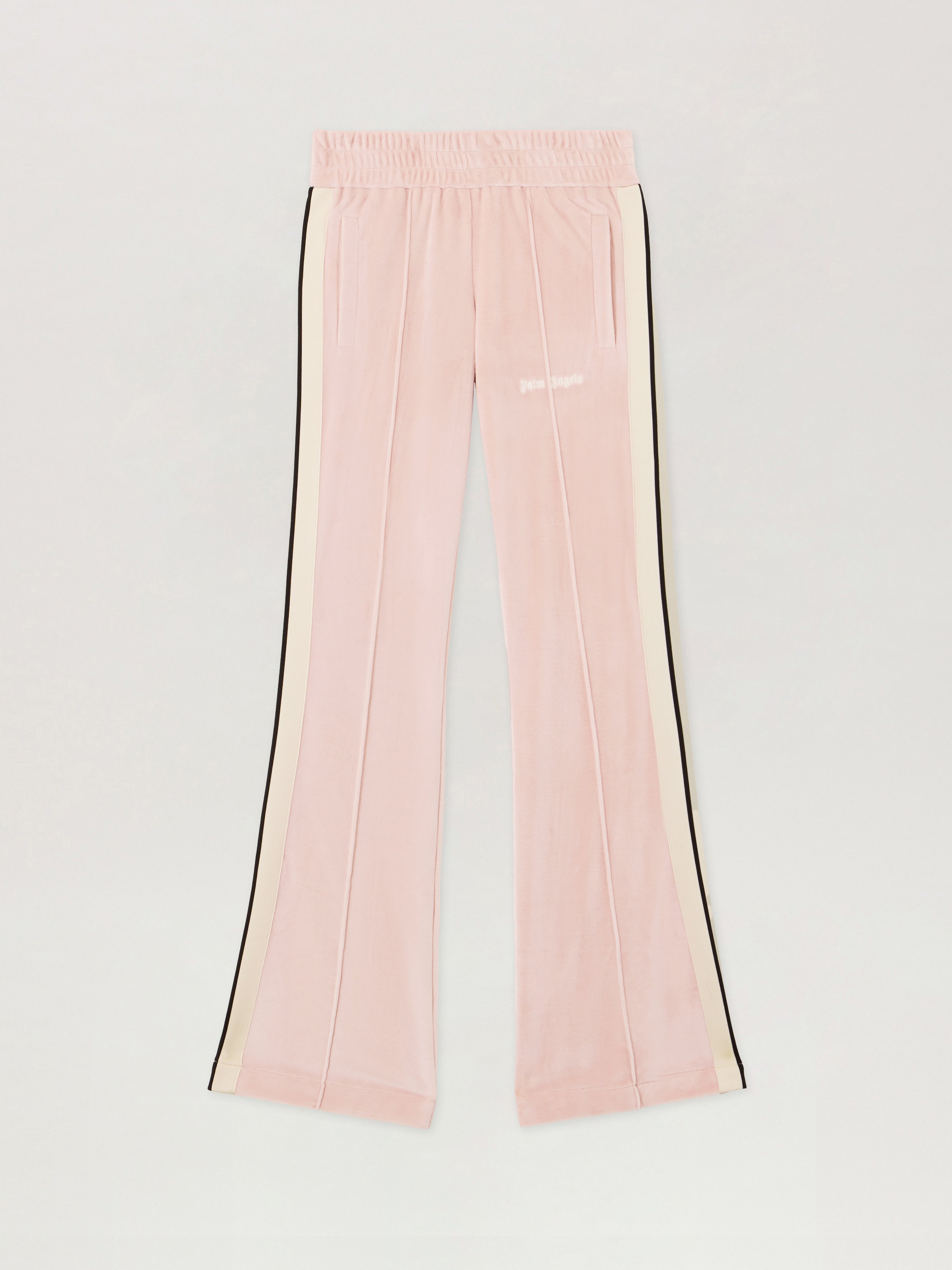 Logo Flare Chenille Track Pants Woman  Pink Off White