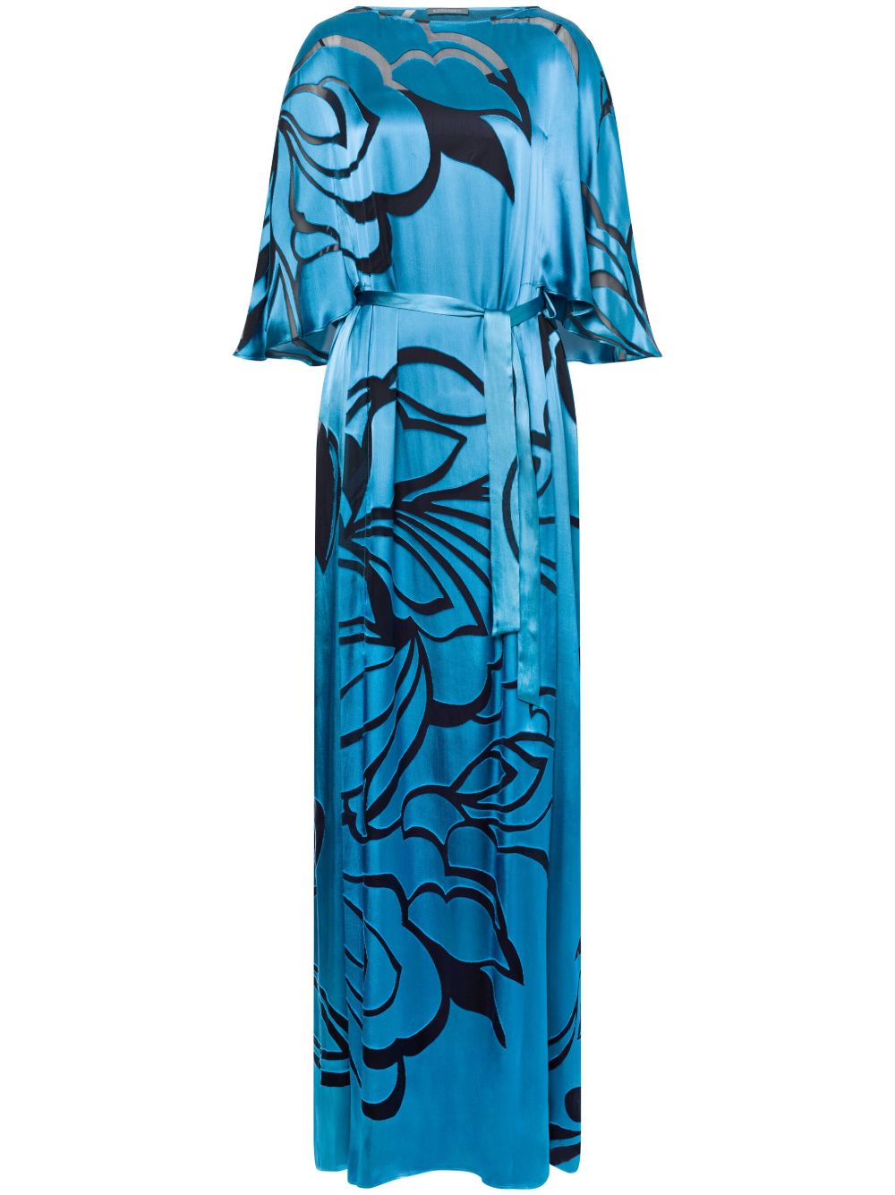 Silk-satin dress - Blue