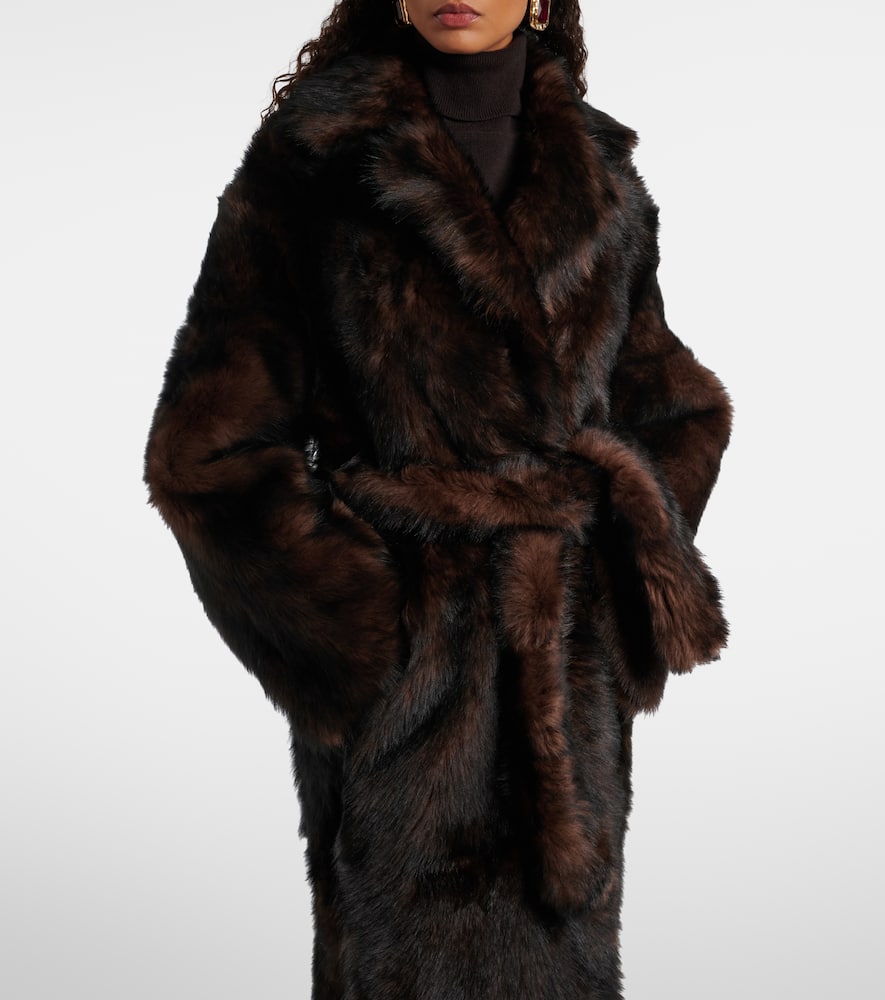 Uma shearling wrap coat