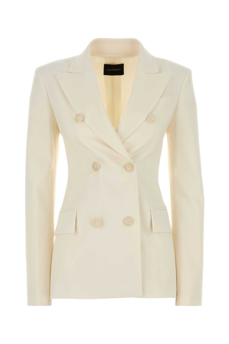 Ivory stretch gabardine blazer