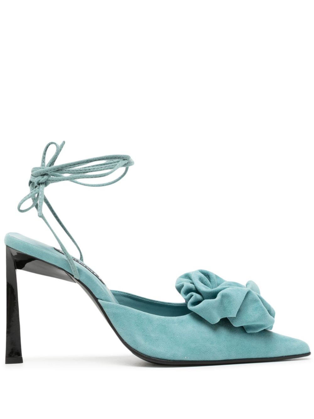 Ottilie 95mm suede lace-up sandals - Blue