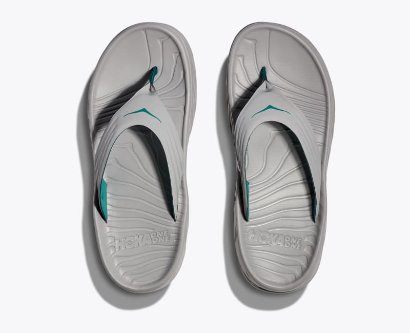HOKA Men's ORA Recovery Flip Shoes in Stellar Grey/Oceanic